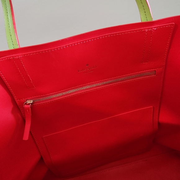 Kate Spade Splash Out Watermelon Print Red, Pink & Green Tote Bag - Picture 9 of 14